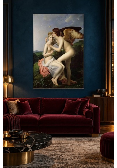 Fida Gerard Psyche Ve Eros İlk Öpücük Canvas Tablo Çok Renkli