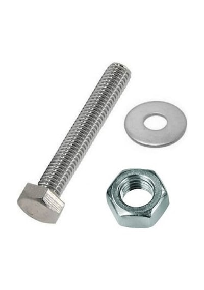 M6x35 Çelik Civata Altı Köşe + Somun + Pul Takım Set 20 Adet