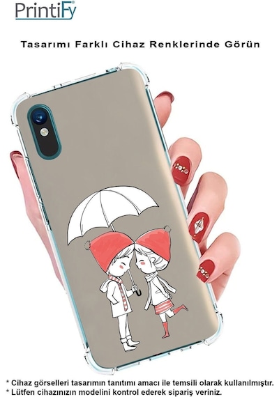 Samsung Galaxy A26 İle Uyumlu Aşk Baskılı Şeffaf Köşe Korumalı Antişok Kılıf