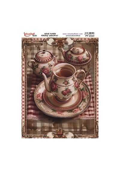 Pirinç Dekopaj Kağıdı 30x42cm Pt-3252 Çay Kahve Fincan