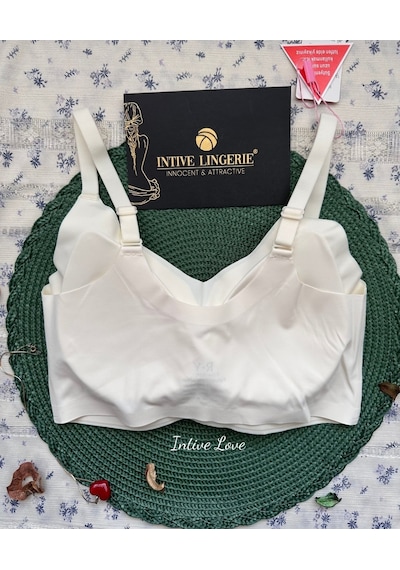 Intive Pureform Balensiz Dikişsiz Kopçasız Dokulu Seamless Bralet Ekru