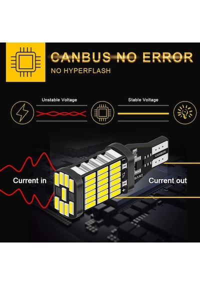 Şanlıtuning T10 T15 Park Ampul 45 Led Geri Vites Plaka Ampul Güçlü Beyaz Işık