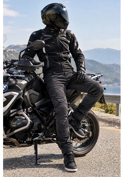Venom Nova Pro Cordura Kevlar Motosiklet Pantolonu Gri Korumalı Motorcu Kot Pantolon