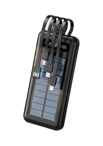 Robeve Acl Pw-59 10000 Mah Powerbank Göstergeli Solar Fenerli Güneş Enerjili Taşınabilir Hızlı Şarj Aleti Siyah
