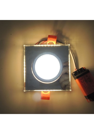 Sunlight Sıva Altı Kare Camlı Led Spot Armatür 10W Beyaz Gün Işığ Beyaz