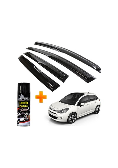Citroen C3 Mügen Cam Rüzgarlığı Hb 2009 - 2016 Arası 4 Lü Takım +500ml Lastik Parlatıcı