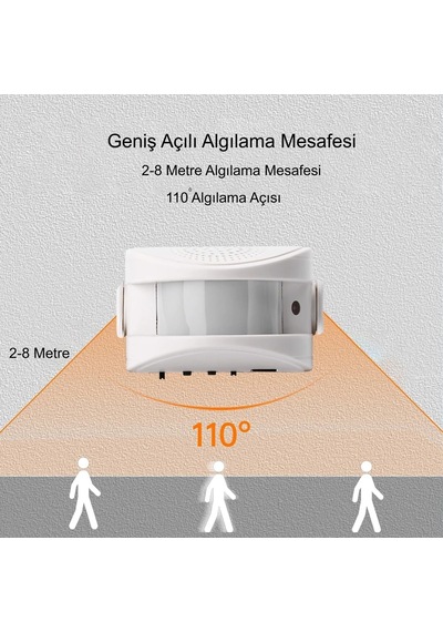 Misafir Karşılama Zili 3 Modlu Kumandalı Hareket Sensörlü Güvenlik Alarm Pır Sensör