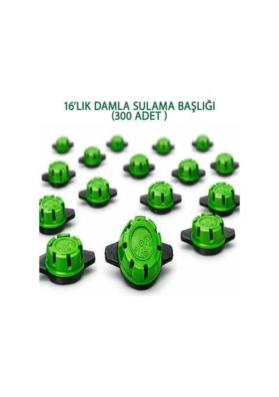 16 Mm Damla Sulama Damlatıcı 300 Adet Yeşil Renk Damlama Ucu