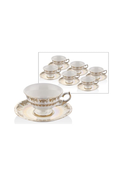 Lamedore Lorrain White Gold 6'lı Tea Cups Çay Fincanı Altın
