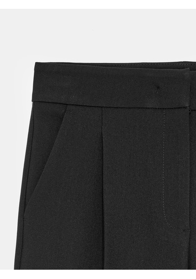 Dilvin 72694 Kıvrık Paça Pileli Pantolon-siyah