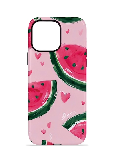 Apple iPhone Uyumlu 12 Pro Max Vorian Çift Katmanlı Kılıf Watermelon Hearts