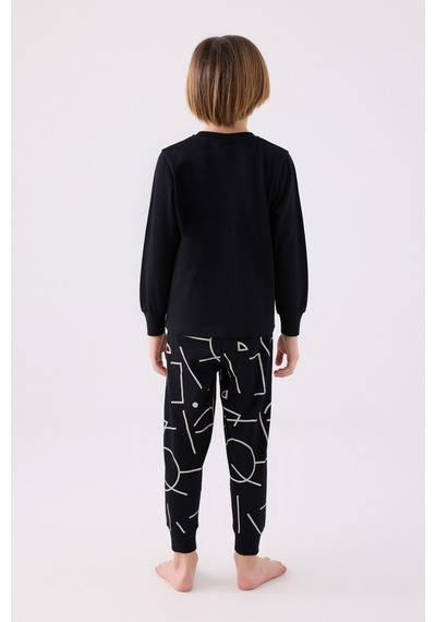 Rolypoly Erkek Çocuk Siyah Pijama Takımı Rp3379-c-v1