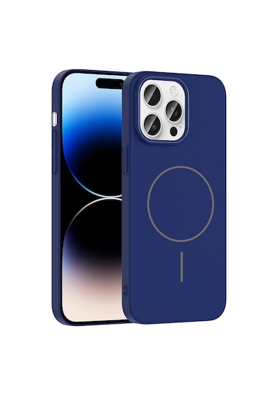 Apple iPhone Uyumlu 14 Pro Max Kılıf İnce Magsafe Kamera Yükseltili Yumuşak Silikon Pazarplus Mürdüm