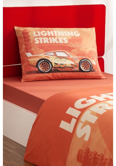 Disney Nevresim Takımı Ranforce Tek Kişilik Kırmızı Cars Strıkes