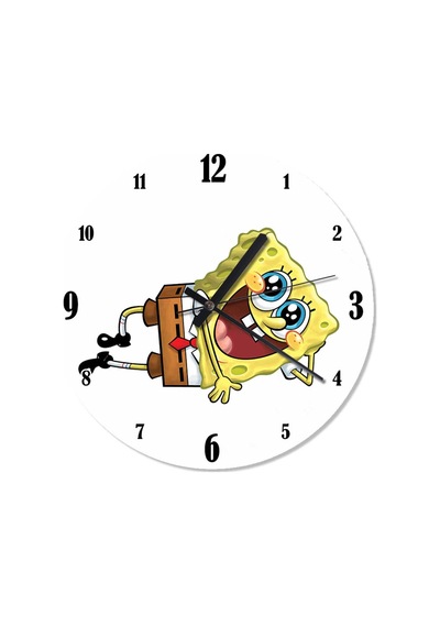 Sünger Bob Desenli Duvar Saati (407732369) Çok Renkli