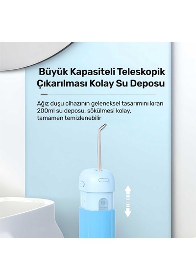 Npo Nicefeel Fc5170 Mini Taşınabilir,şarjlı, Diş Teli/protez Bakım Ve Profesyonel Ağız Duşu-mavi