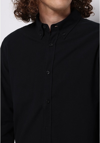 Colin's Colins Regular Fit Shirt Neck Düz Erkek Siyah Uzun Kol Gömlek Cl1073845 Q1.v2 Blk Siyah