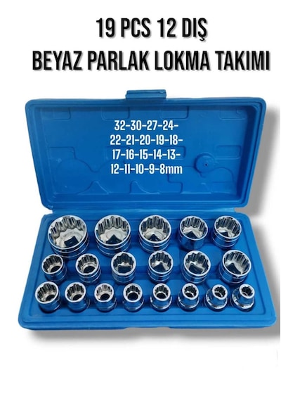 12 Köşe Lokma Anahtar Takımı 19 Parça
