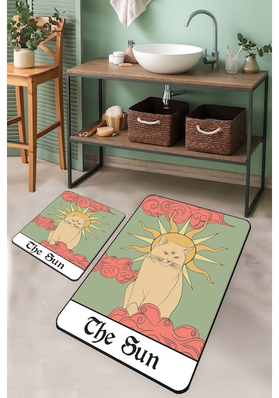 SUNNY THE SUN DJT 2 LI SET Banyo Halısı Banyo Paspası Çok Renkli