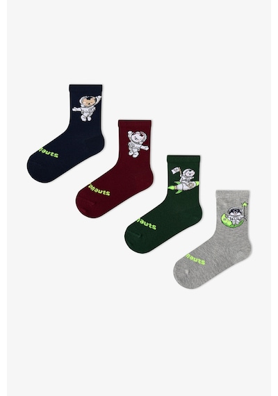 Penti Erkek Çocuk Space Friends Pamuklu 4 Çift Soket Çorap Çok Renkli