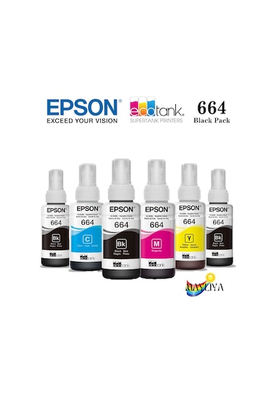 Epson 664  L382 Uyumlu 4 Renk +2 Siyah Mürekkep Takımı