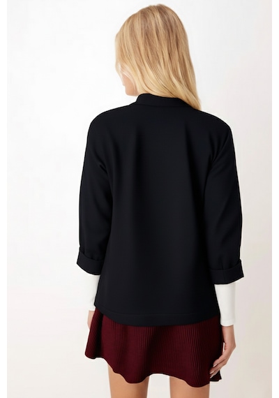 Armonika Kadın Siyah Duble Kol Ceket Arm-26k001054