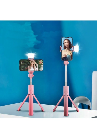 Renkli Selfie Uzaktan Kumandalı Ayarlanabilir Selfie Çubuğu 60cm