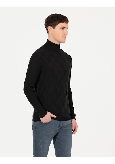 Pierre Cardin Erkek Siyah Triko Kazak 50259851-vr046 Siyah