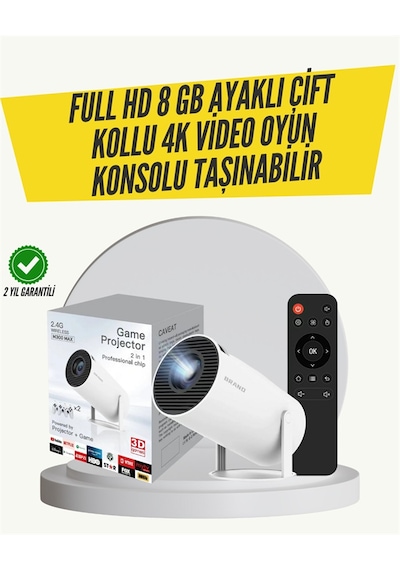Kablosuz 4k Projeksiyon - Wi Fi 6 & Bluetooth 5.0 İle Oyun Ve Uygulama Merkezli