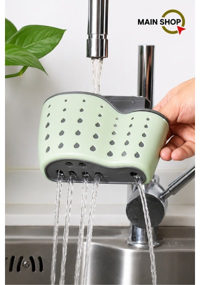 Mainshop 1 Adet Modern Silikon Askılı Mutfak Sepeti, Kayışlı Lavabo Süngerlik, Mutfak Ve Banyo M-1889 Çok Renkli