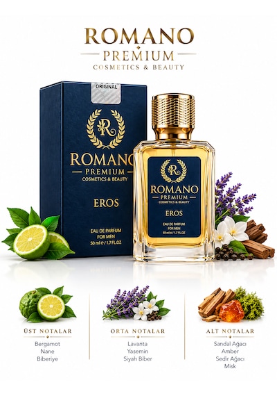 Eros 50 Ml Kalıcı Erkek Parfüm Yoğun Esans Gün Boyu Kokunun İzini Bırak Egzotik