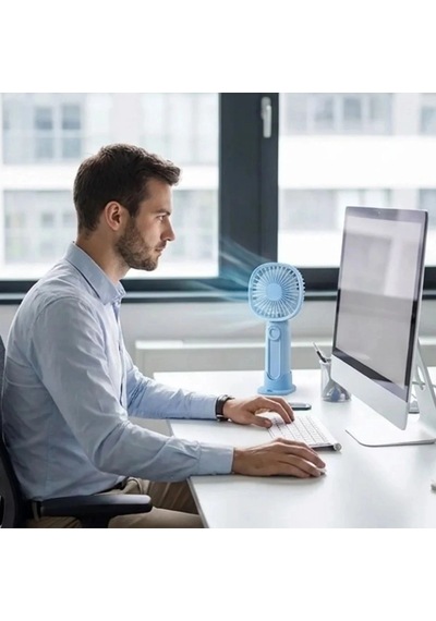 3 Kademeli Telefon Tutuculu Standlı Mini Fan Tuşu Ayı Figürlü Masaüstü Ve Eldekullanılabilen Taşın