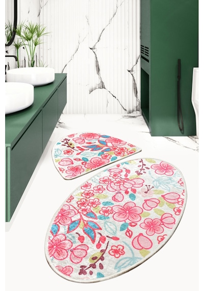 Chilai Home Dolce Oval 2 Lı Set Banyo Halısı Çok Renkli