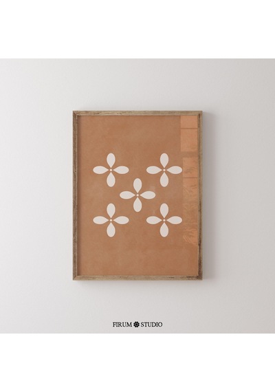 Yanık Turuncu Soyut Minimalist Terakota Duvar Sanatı, Daire Dekorasyonu İçin Büyük Modern Poster