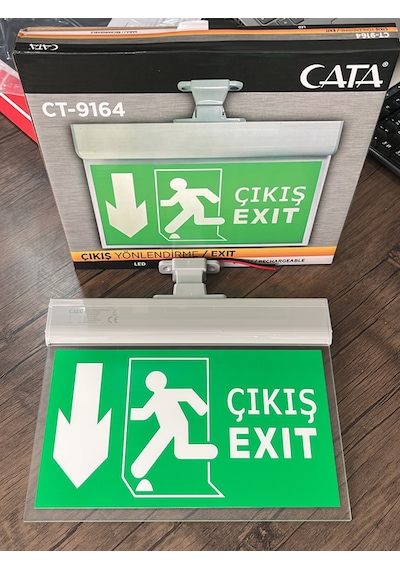 Cata Ct-9164 3w Şarjlı Exıt Acil Çıkış Armatürü Aşağı Ok Yönlendirmeli 3 Saat