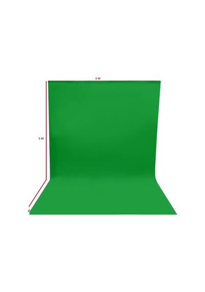 300x300 Cm Chromakey Green Screen Greenbox Yeşil Fon Perde Ve 4 Adet Fon Mandalı