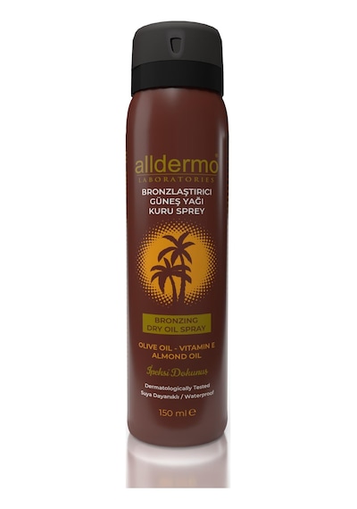 Alldermo Bronzlaştırıcı Güneş Yağı Kuru Sprey 150 ML