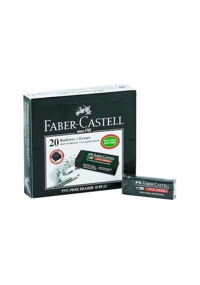 Faber Castell 20 Adet Büyük Siyah Silgi N11.4793