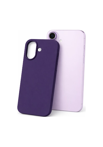 Apple Apple iPhone 17 Uyumlu Kılıf Renkli Lansman İçi Kadife Yumuşak Kamera Yükseltili Silikon Mor