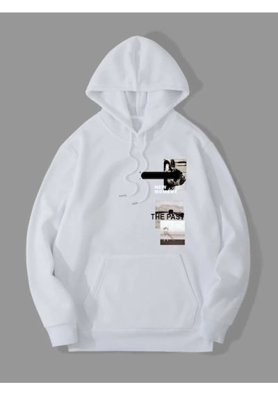 Altamira Unisex New Moment Baskılı Oversize Kapşonlu Sweatshirt 001