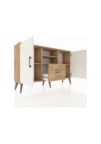 Arges Konsol 4 Raflı Tek Çekmeceli 2 Kapaklı 132x30x83 Çam-aytaşı/çam Aytaşı/çam Arges Konsol 4 Raflı Tek Çekmeceli 2 Kapaklı 132x30x83 Çam-aytaşı/çam Aytaşı/çam