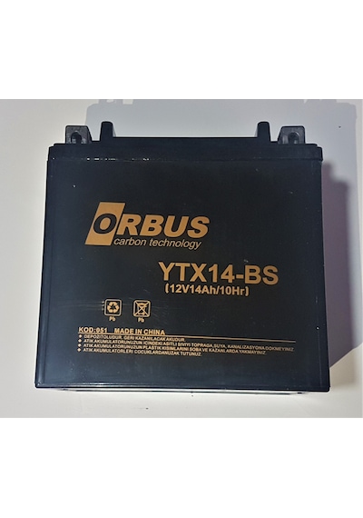 Ytx14-bs 12v 14ah Orbus Motosiklet & Mercedes Güç Aküsü