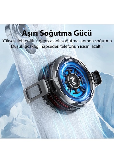 Memo Cx08 İos Android Soğutucu 15w Manyetik + Arka Klips 2'si 1 Arada Yarı İletken Soğutma Fanı Radyatörü- 5775