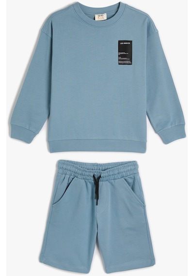 Koton 2'li Şort Sweatshirt Köpek Baskı Detaylı Pamuklu Mavi 4skb10389tk Mavi Koton 2'li Şort Sweatshirt Köpek Baskı Detaylı Pamuklu Mavi 4skb10389tk Mavi