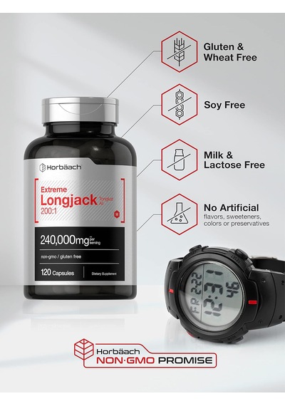 Horbaach Longjack Lj Tongkat Ali Extreme Male Performance 240,000 Mg 120 Caps Aromasız