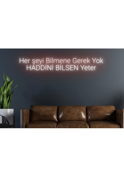 Her Şeyi Bilmene Gerek Yok Haddini Bilsen Yeter Yazılı Neon Tabela Kırmızı