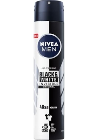 Nivea Invisible Men Black&White Erkek Sprey Deodorant 200 ML