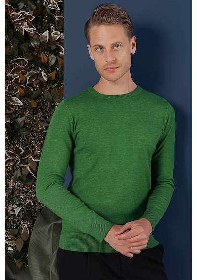Efor Tr 858 Slim Fit Yeşil Klasik Triko Yeşil