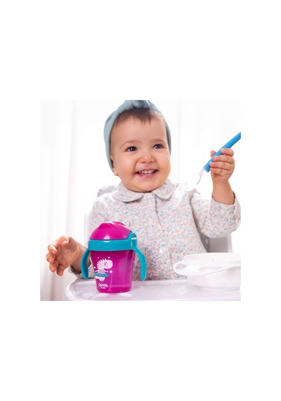 Pipetli Bardak 200 Ml - Pembe Çok Renkli