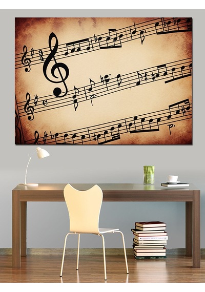 Eski Nota Sayfası Klasik Müzik Dekoratif Kanvas - Mdf Ahşap Tablo